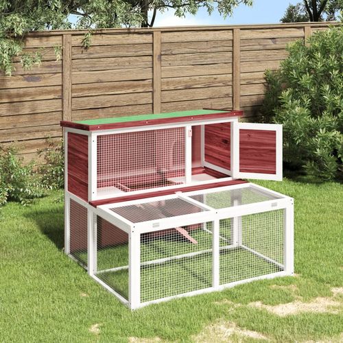 Deluxe Solid Wood Rabbit Hutch - Spacious & Stylish Home for Your Pets