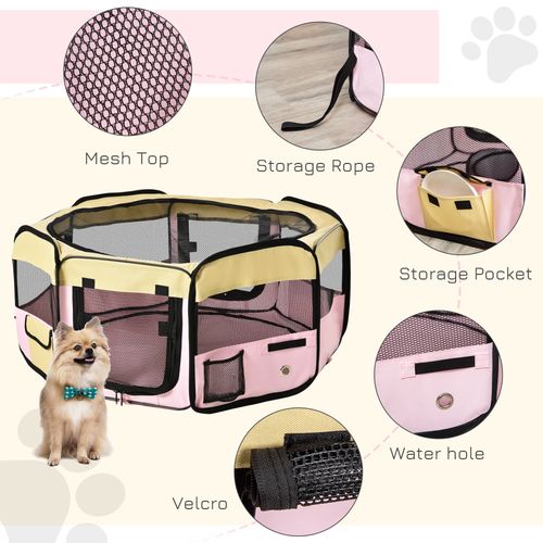 Fabric Rabbit Playpen in Pink - Small