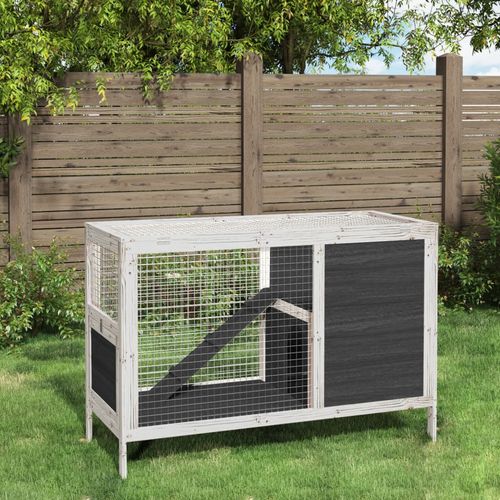 Deluxe Solid Wood Rabbit Hutch - Cosy & Durable Retreat for Your Small Pets!