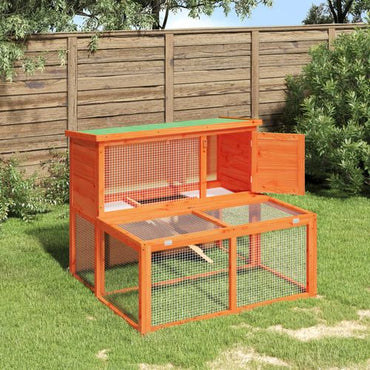 Deluxe Solid Wood Rabbit Hutch - Spacious & Stylish Home for Your Pets