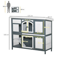 Premium Two-Tier Wooden Rabbit Hutch with Easy Access & Spacious Design