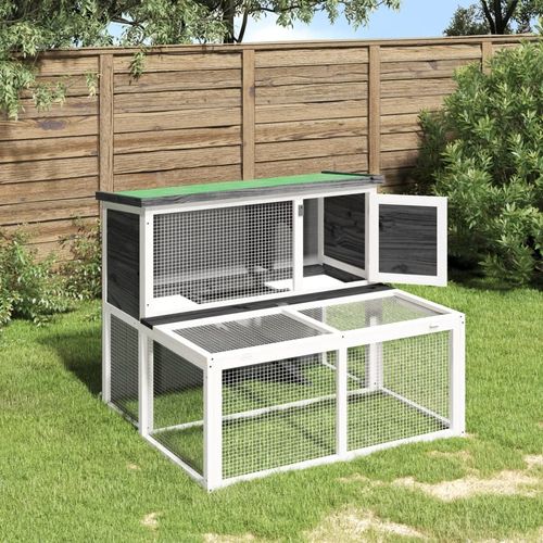 Deluxe Solid Wood Rabbit Hutch - Spacious & Stylish Home for Your Pets