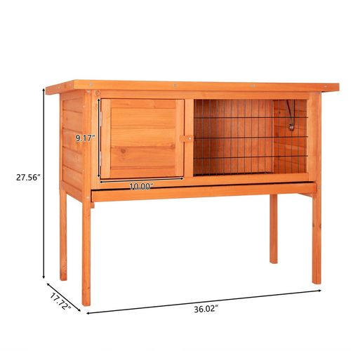 Ultimate 36" Waterproof Wooden Rabbit Hutch - Cozy Home for Small Pets