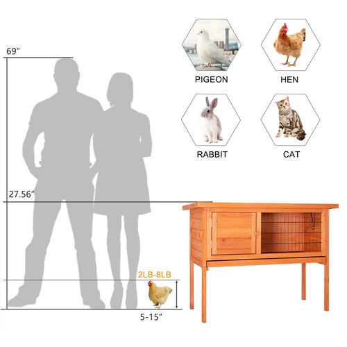 Ultimate 36" Waterproof Wooden Rabbit Hutch - Cozy Home for Small Pets