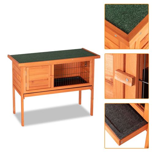 Ultimate 36" Waterproof Wooden Rabbit Hutch - Cozy Home for Small Pets