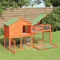 Spacious Solid Wood Rabbit Hutch - Perfect for Happy Bunnies & Small Pets!